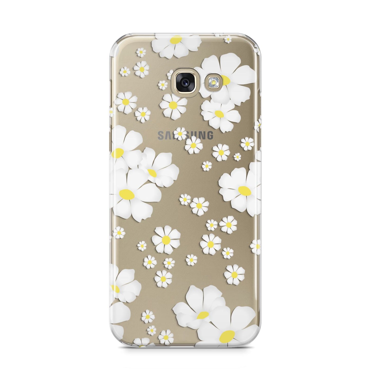 White Daisy Flower Samsung Galaxy A5 2017 Case on gold phone