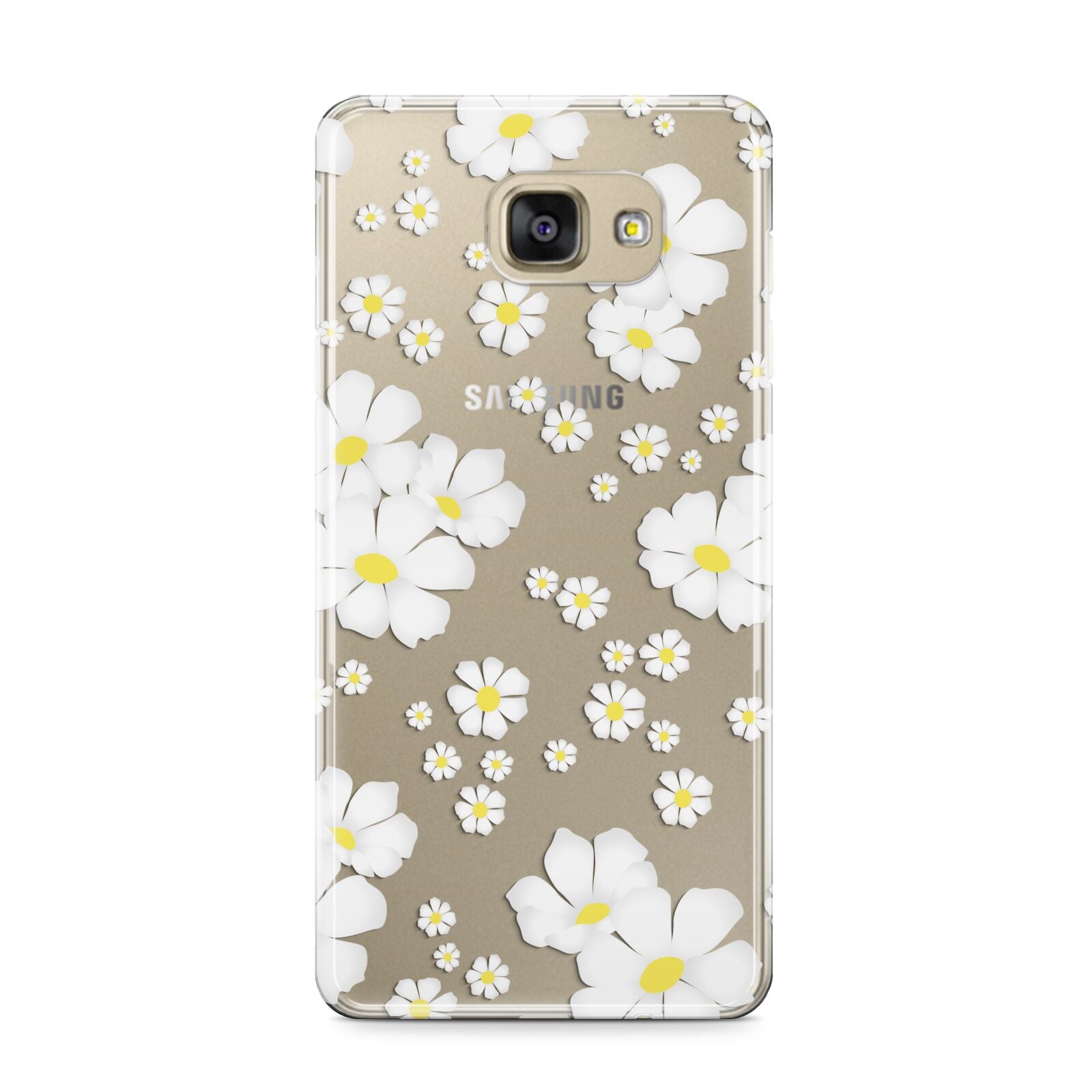 White Daisy Flower Samsung Galaxy A9 2016 Case on gold phone