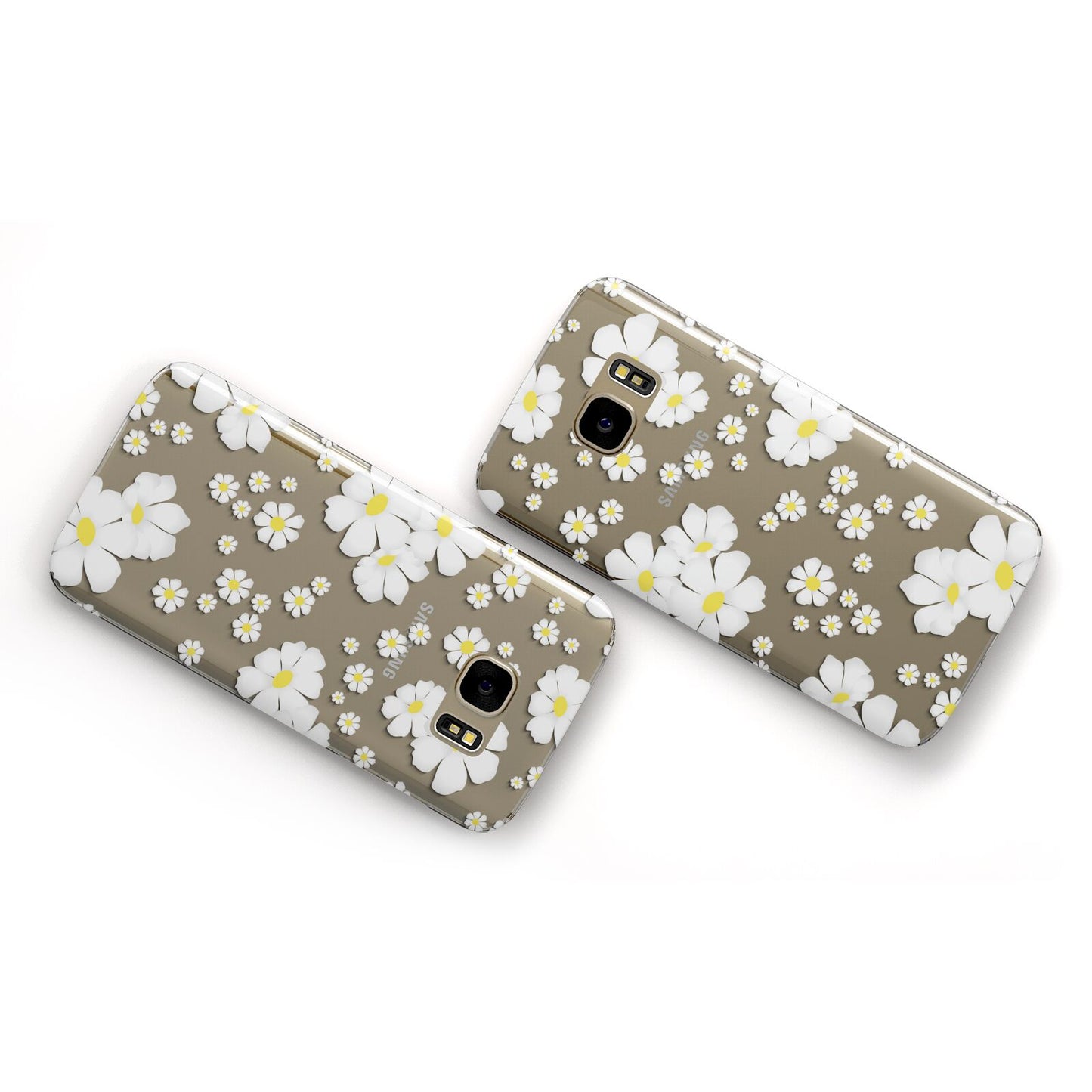 White Daisy Flower Samsung Galaxy Case Flat Overview