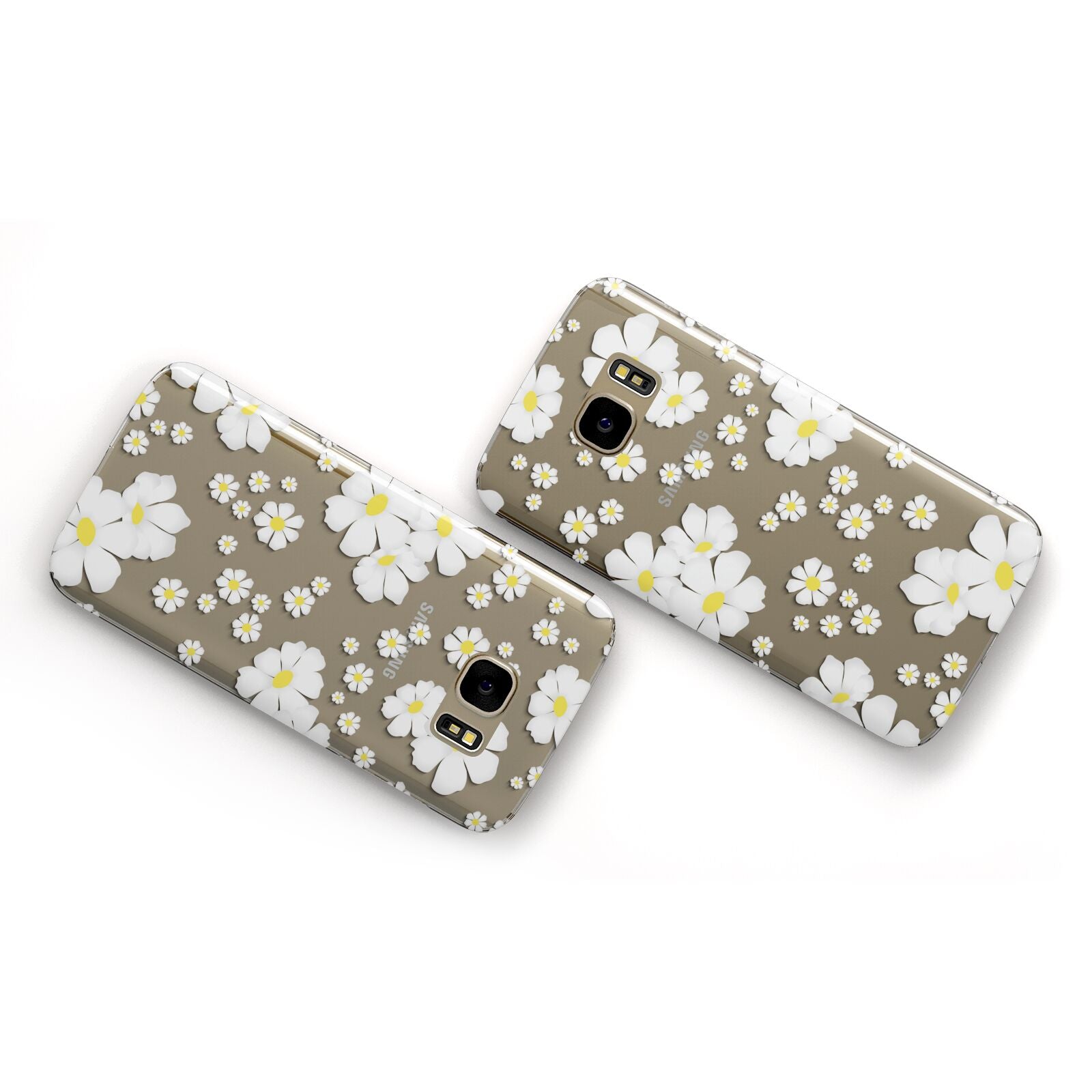 White Daisy Flower Samsung Galaxy Case Flat Overview
