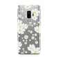 White Daisy Flower Samsung Galaxy S9 Plus Case on Silver phone