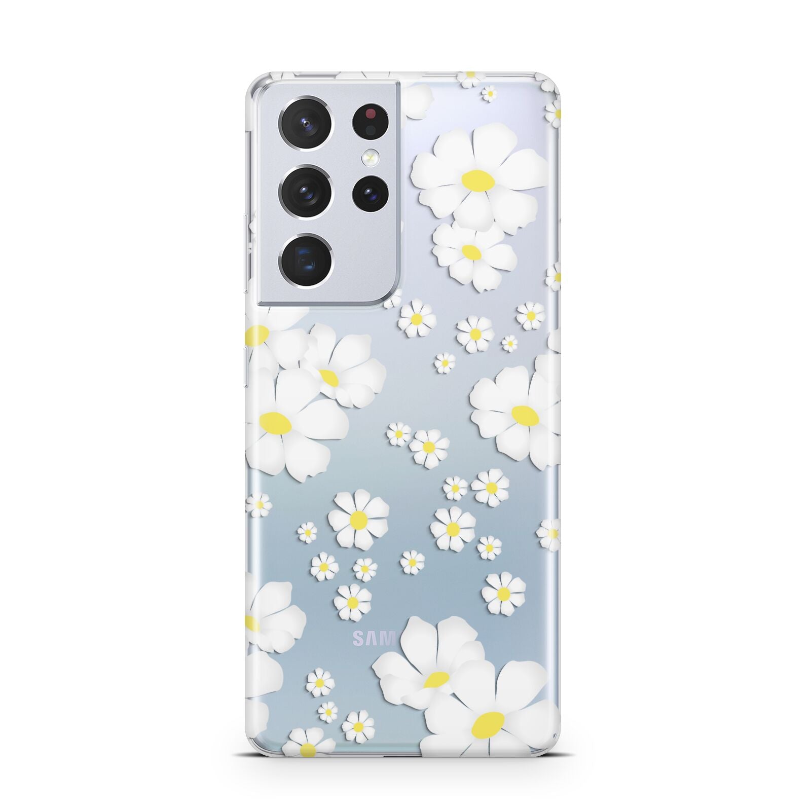 White Daisy Flower Samsung S21 Ultra Case