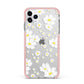 White Daisy Flower iPhone 11 Pro Max Impact Pink Edge Case