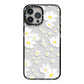 White Daisy Flower iPhone 13 Pro Max Black Impact Case on Silver phone