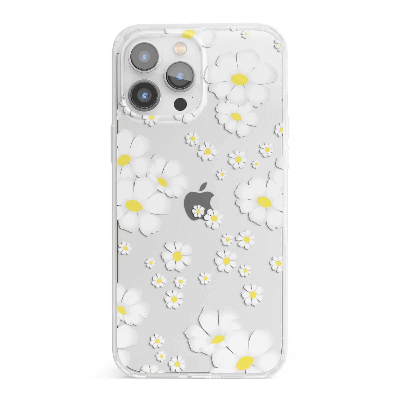 White Daisy Flower iPhone 13 Pro Max Clear Bumper Case