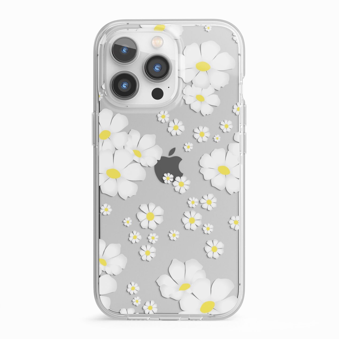 White Daisy Flower iPhone 13 Pro TPU Impact Case with White Edges
