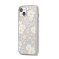 White Daisy Flower iPhone 14 Plus Glitter Tough Case Starlight Angled Image