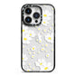White Daisy Flower iPhone 14 Pro Black Impact Case on Silver phone