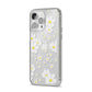 White Daisy Flower iPhone 14 Pro Max Clear Tough Case Silver Angled Image