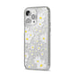 White Daisy Flower iPhone 14 Pro Max Glitter Tough Case Silver Angled Image