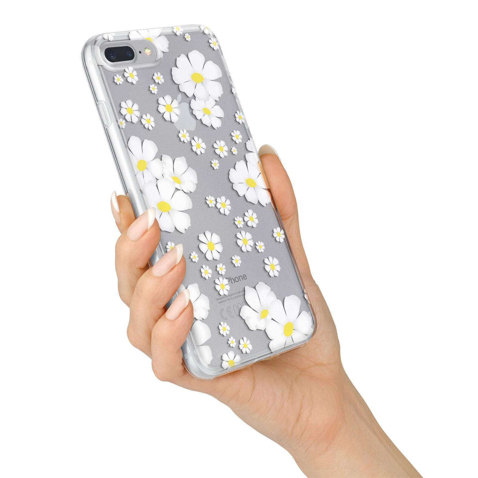 White Daisy Flower iPhone 7 Plus Bumper Case on Silver iPhone Alternative Image