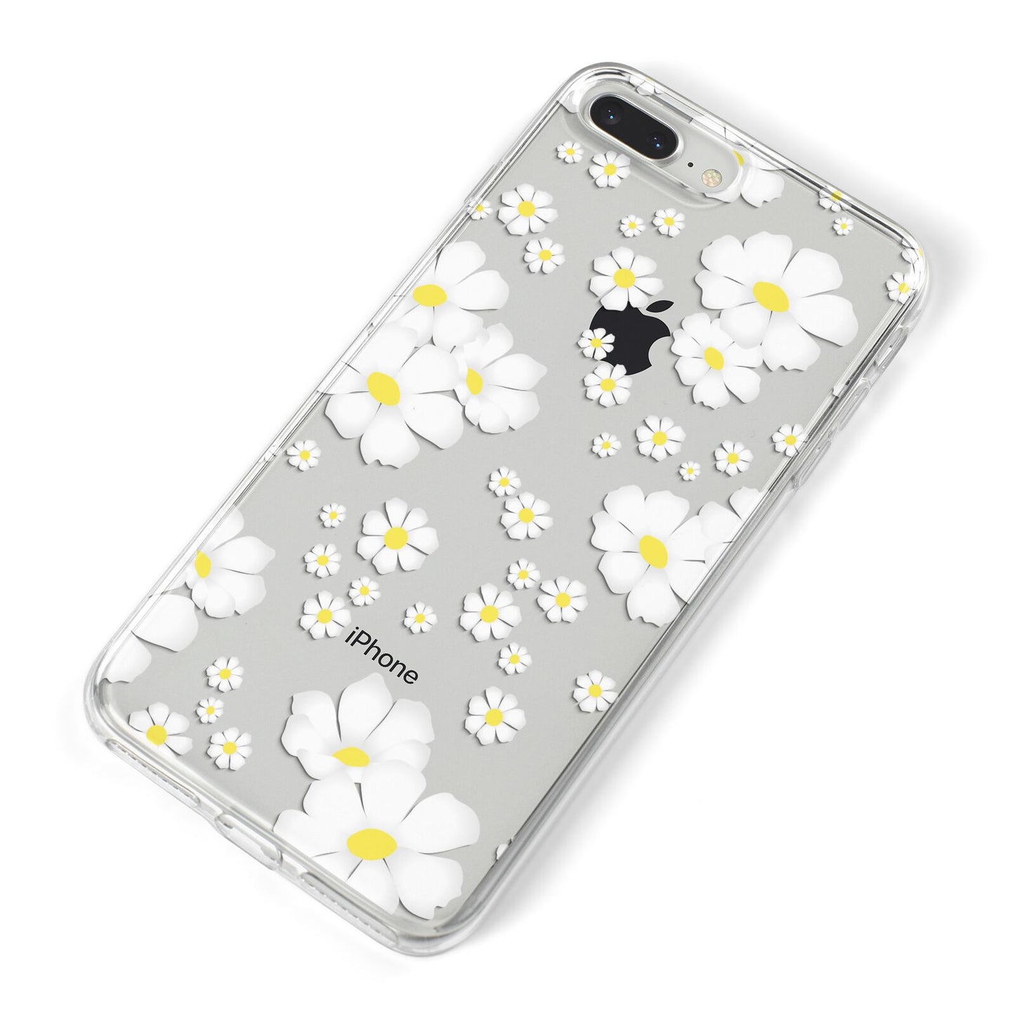White Daisy Flower iPhone 8 Plus Bumper Case on Silver iPhone Alternative Image