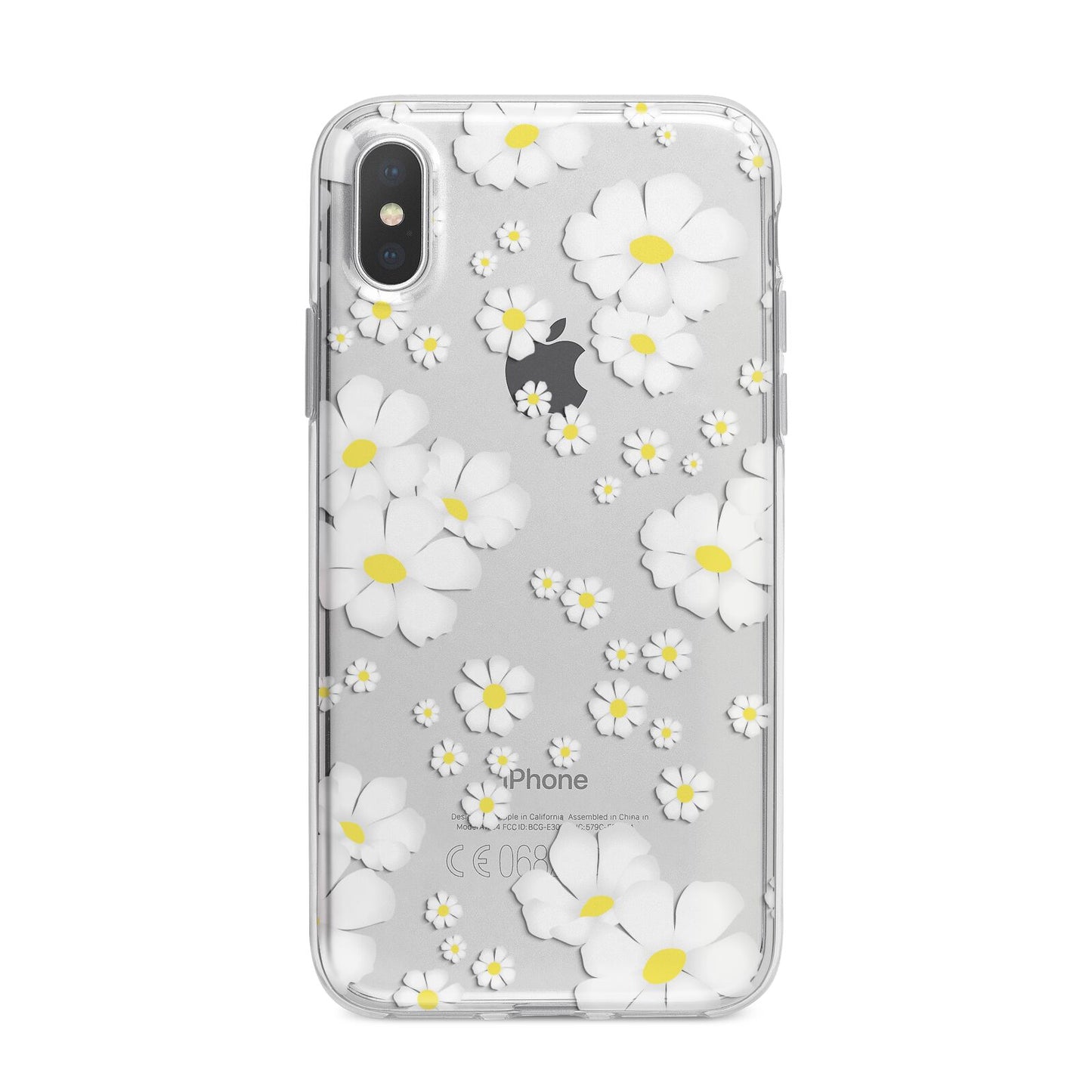 White Daisy Flower iPhone X Bumper Case on Silver iPhone Alternative Image 1