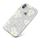 White Daisy Flower iPhone X Bumper Case on Silver iPhone