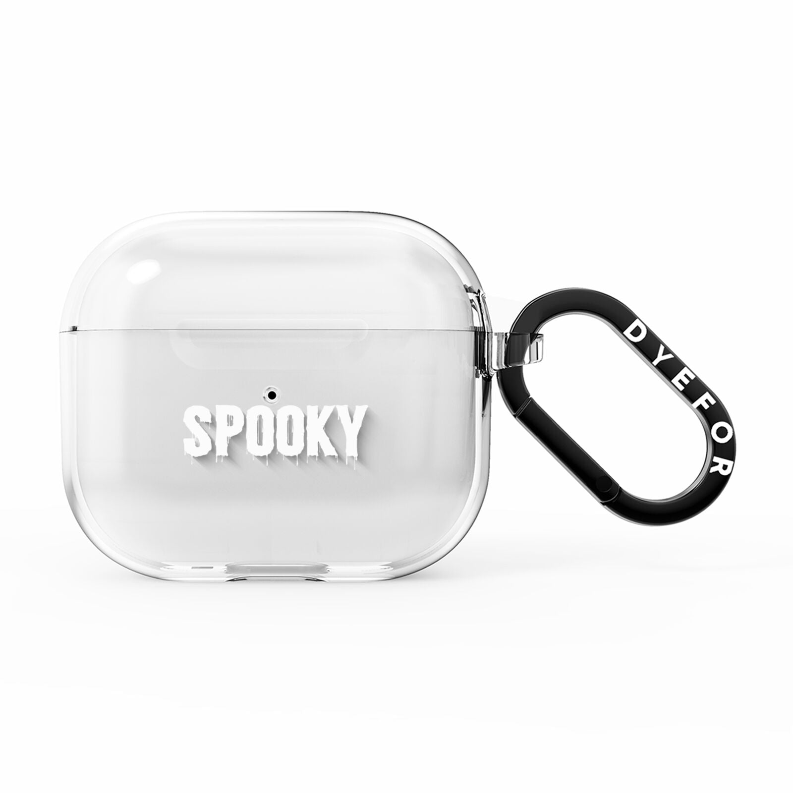 White Dripping Spooky Text AirPods Clear Case 3rd Gen