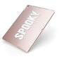 White Dripping Spooky Text Apple iPad Case on Rose Gold iPad Side View