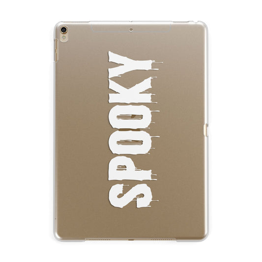 White Dripping Spooky Text Apple iPad Gold Case