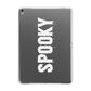 White Dripping Spooky Text Apple iPad Grey Case