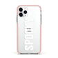 White Dripping Spooky Text Apple iPhone 11 Pro in Silver with Pink Impact Case