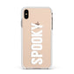 White Dripping Spooky Text Apple iPhone Xs Max Impact Case White Edge on Gold Phone