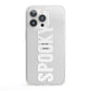 White Dripping Spooky Text iPhone 13 Pro Clear Bumper Case