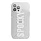 White Dripping Spooky Text iPhone 13 Pro Max TPU Impact Case with White Edges