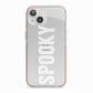White Dripping Spooky Text iPhone 13 TPU Impact Case with Pink Edges