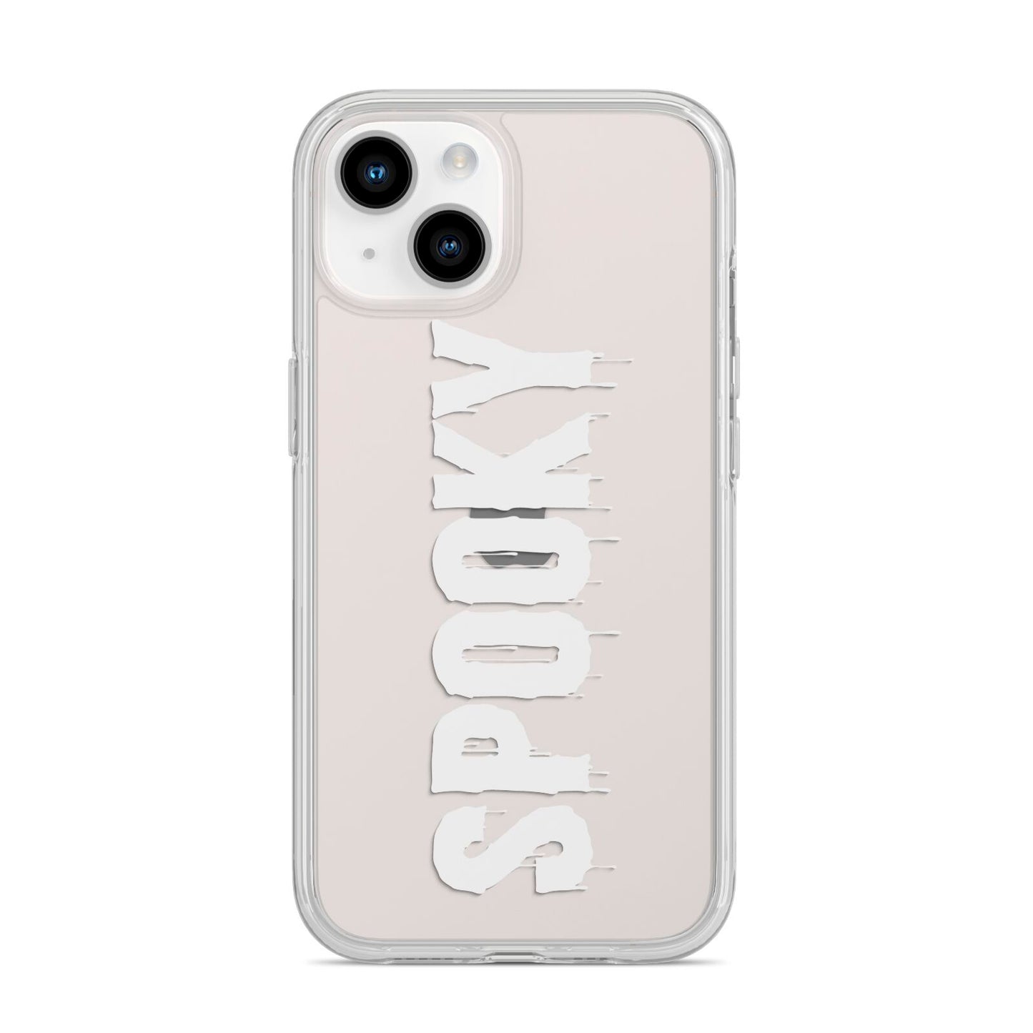 White Dripping Spooky Text iPhone 14 Clear Tough Case Starlight