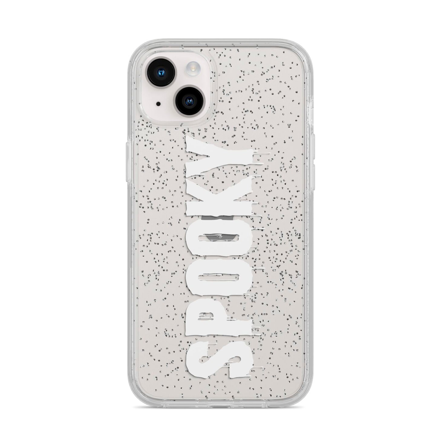 White Dripping Spooky Text iPhone 14 Plus Glitter Tough Case Starlight
