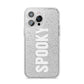 White Dripping Spooky Text iPhone 14 Pro Max Glitter Tough Case Silver