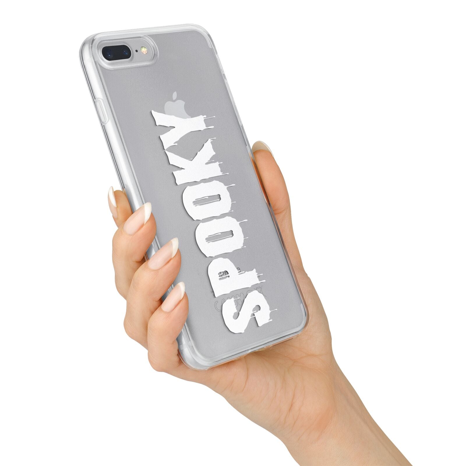 White Dripping Spooky Text iPhone 7 Plus Bumper Case on Silver iPhone Alternative Image