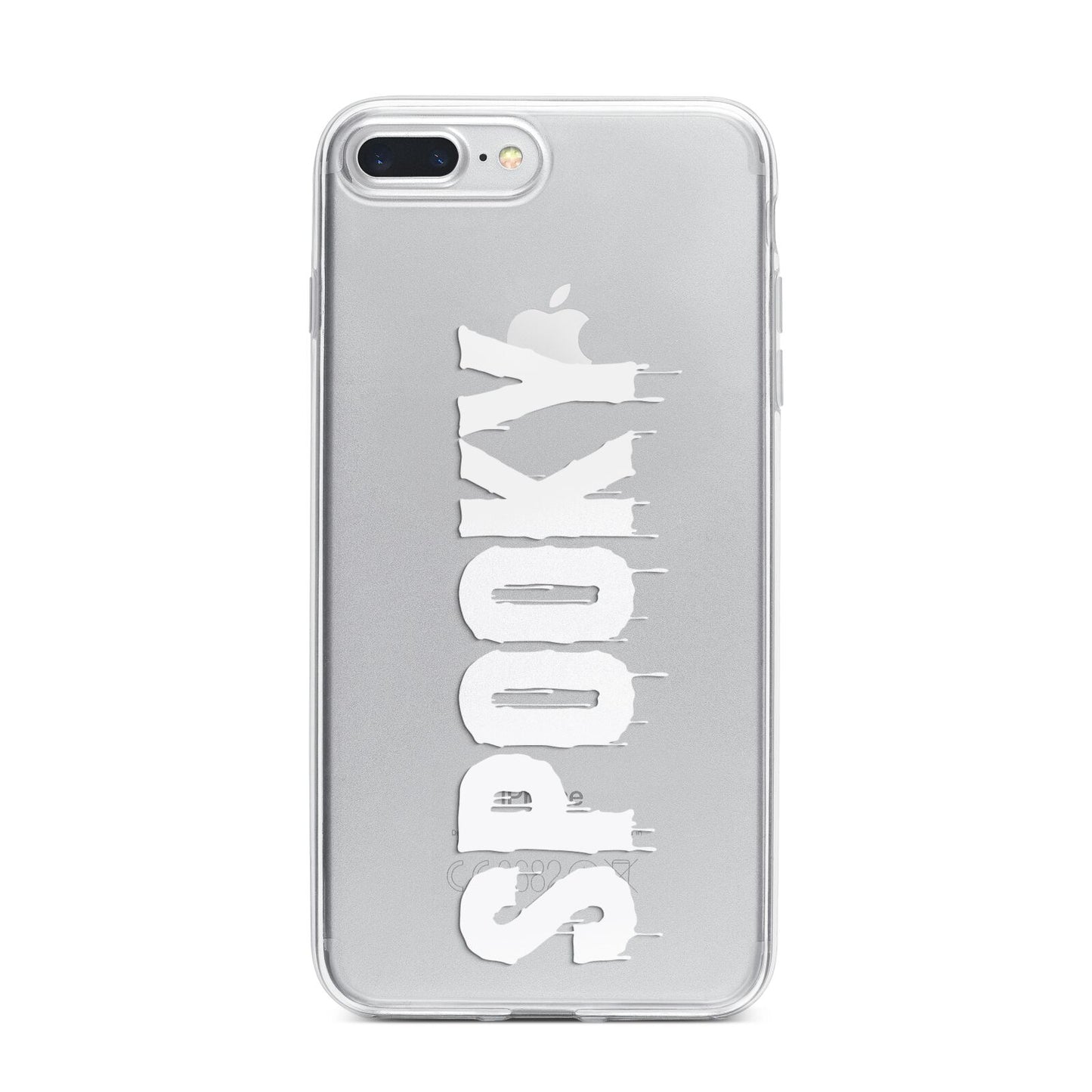White Dripping Spooky Text iPhone 7 Plus Bumper Case on Silver iPhone
