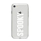 White Dripping Spooky Text iPhone 8 Bumper Case on Silver iPhone