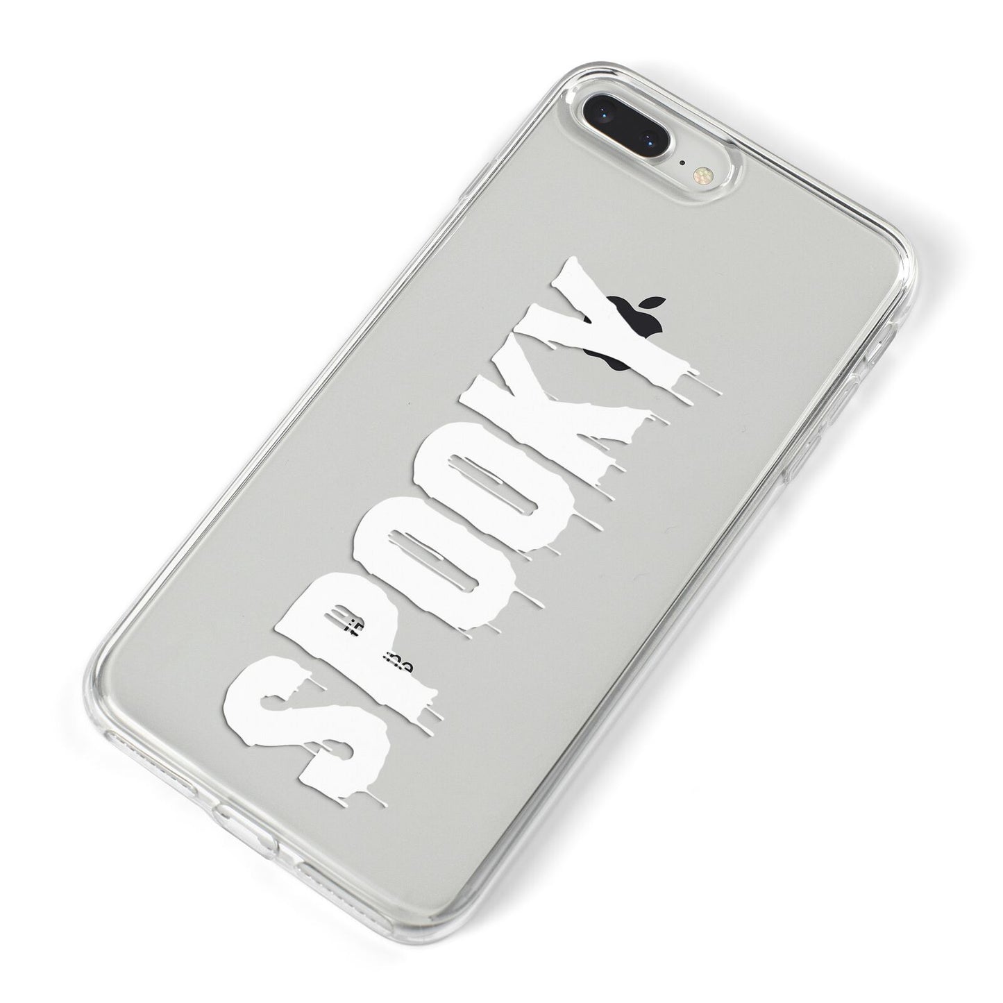 White Dripping Spooky Text iPhone 8 Plus Bumper Case on Silver iPhone Alternative Image
