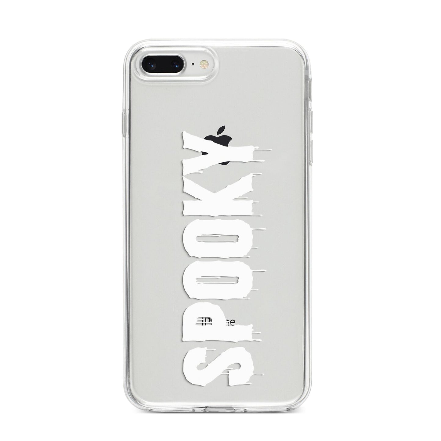 White Dripping Spooky Text iPhone 8 Plus Bumper Case on Silver iPhone