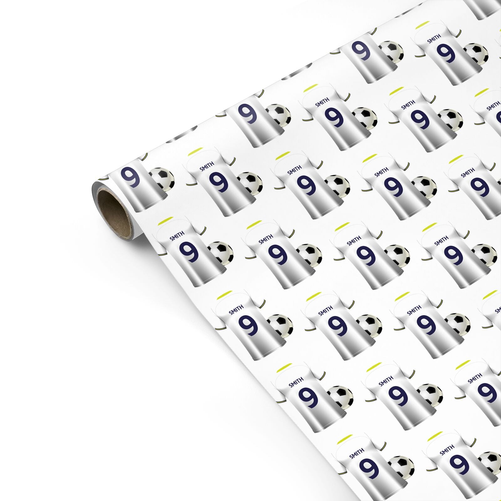 White Football Shirt Personalised Personalised Gift Wrap