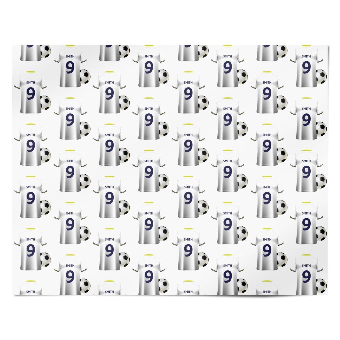 White Football Shirt Personalised Personalised Wrapping Paper Alternative