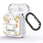 White Gold Personalised Marble Text AirPods Glitter Case Side Image