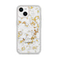 White Gold Personalised Marble Text iPhone 14 Clear Tough Case Starlight