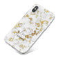 White Gold Personalised Marble Text iPhone X Bumper Case on Silver iPhone
