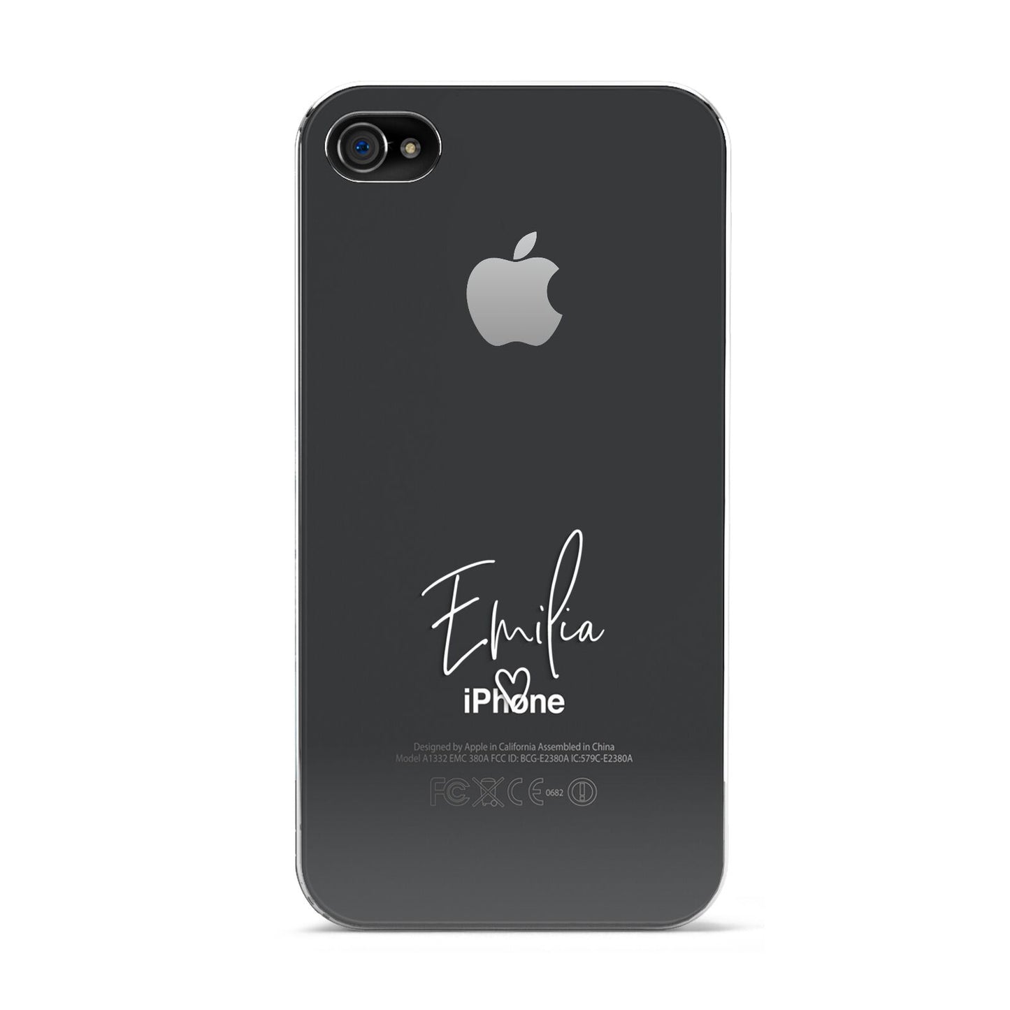White Handwritten Name Transparent Apple iPhone 4s Case