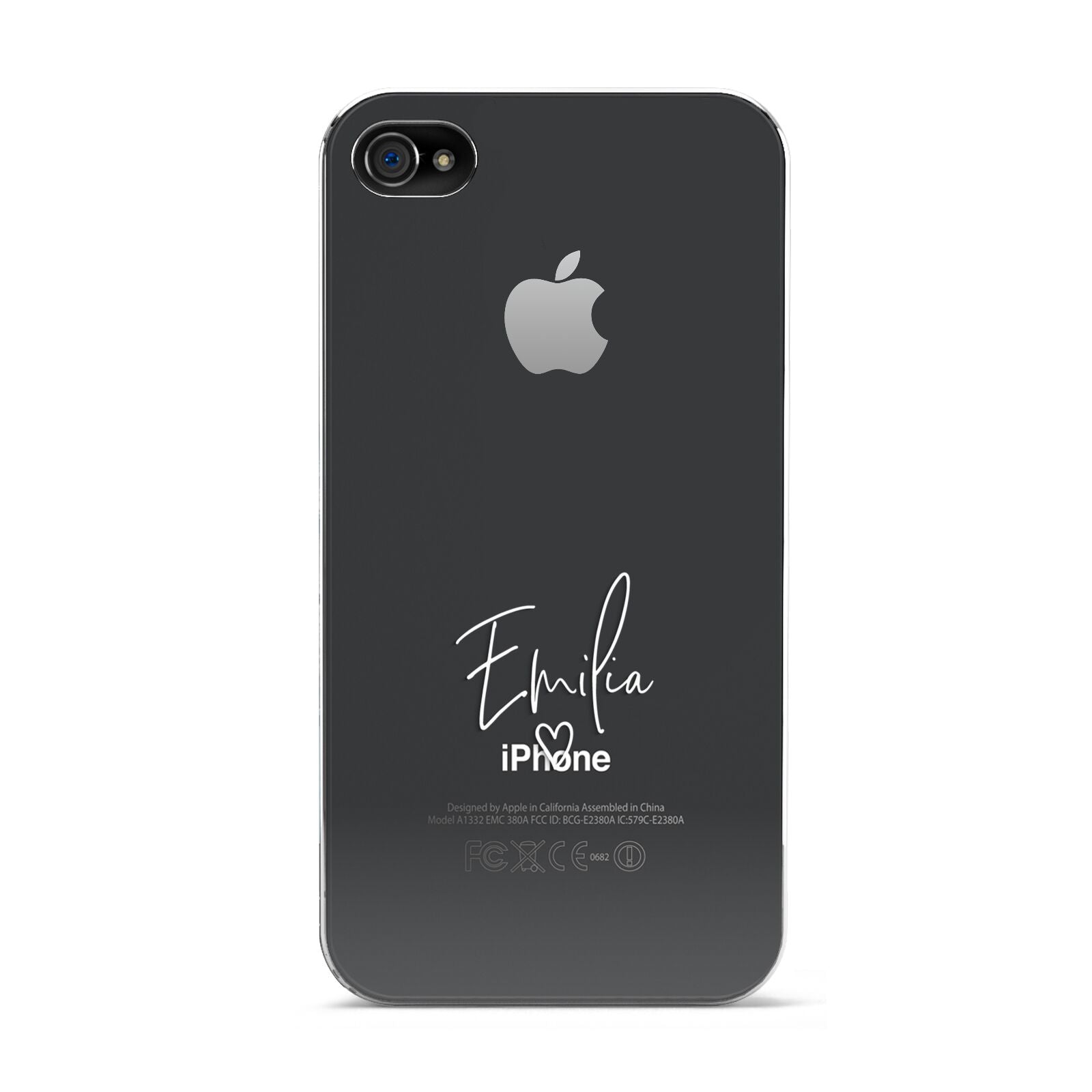 White Handwritten Name Transparent Apple iPhone 4s Case