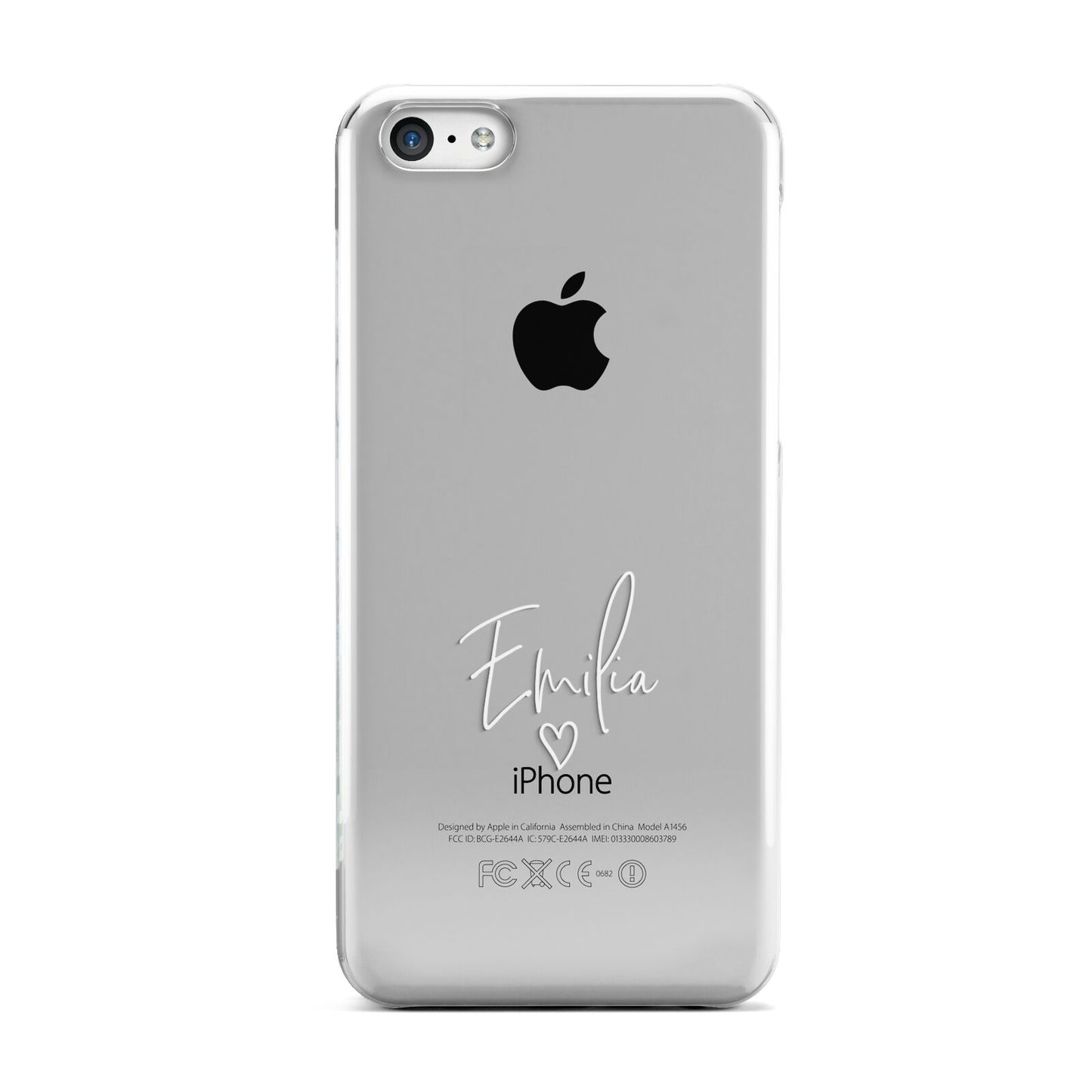 White Handwritten Name Transparent Apple iPhone 5c Case