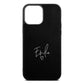 White Handwritten Name Transparent Black Saffiano Leather iPhone 13 Pro Max Case