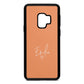 White Handwritten Name Transparent Orange Saffiano Leather Samsung S9 Case