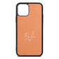 White Handwritten Name Transparent Orange Saffiano Leather iPhone 11 Pro Case