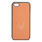 White Handwritten Name Transparent Orange Saffiano Leather iPhone 5 Case