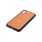 White Handwritten Name Transparent Orange Saffiano Leather iPhone Xs Case Side Image