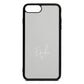 White Handwritten Name Transparent Silver Saffiano Leather iPhone 8 Plus Case