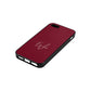 White Handwritten Name Transparent Wine Red Saffiano Leather iPhone 5 Case Side Angle